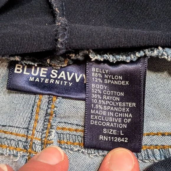 Blue Savvy Full Panel Maternity Skinny Jeans, Size L, Excellent Used Condition! - Picture 5 of 5
